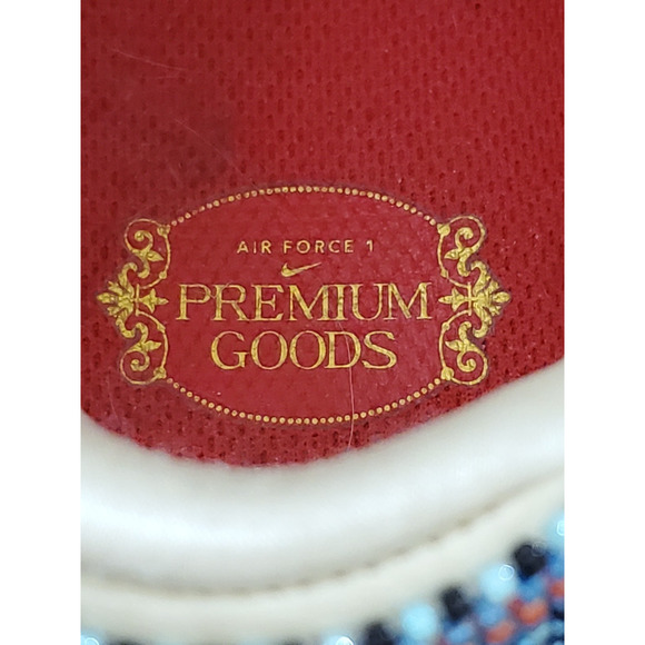 Nike Air Force 1 Premium Goods Women’s 8 Cream Beaded Swoosh DV2957‑200 - Picture 8 of 11